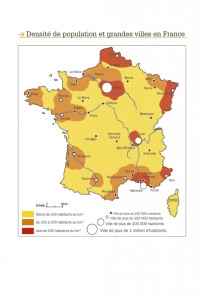 Carte de la population de la France